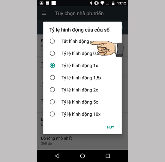 Tắt hình động